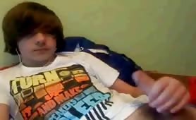 Cute 19yo British emo shows his uncut big cock and jerks off on webcam