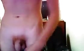 Cute ginger boy rubs his dick and nuts on cam