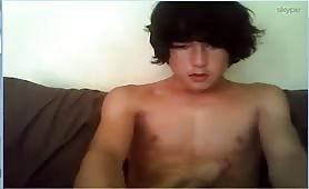 Young gay Jewish boy jerking off on Skype video for his boyfriend.mp4-muxed