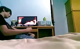Caught and confused wanking at gay porn 