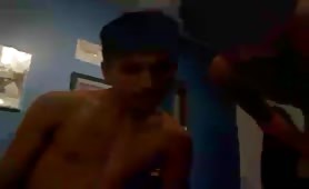 Two big dick young gay boys jerking on Skype