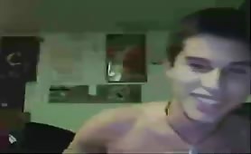 Gay teen Cuban boy strokes his huge uncut teen cock and cums