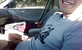 Pretty Boy Masturbating In The Back Of The Car