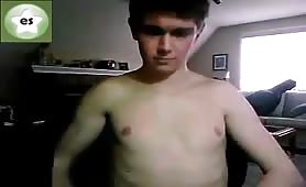 Cute cam boy teasing with his big cock
