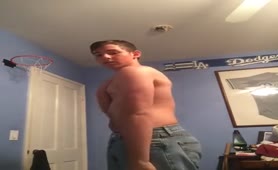 Naughty college guy jerking off