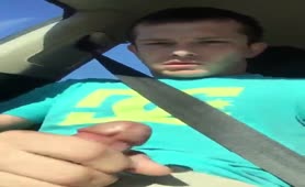 Jerking off in car while driving