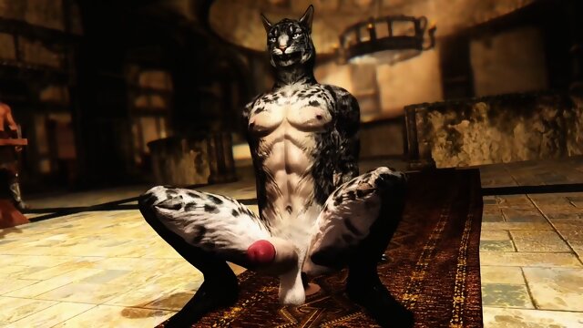 Giant cumshot from giant monster cock on webcam