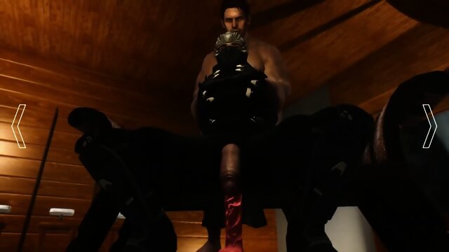 18 year old guy licking a red dildo