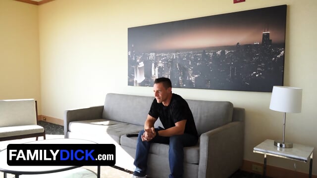 He's watching porn and jerking off