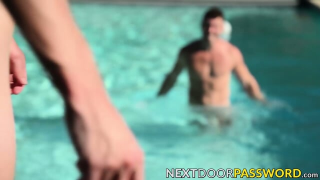 Hung Daddy Justin Fucks Trevor's Tight Ass by the Pool