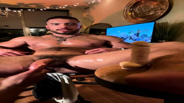 Hung Stud Fucks His Hole, Cums Hard